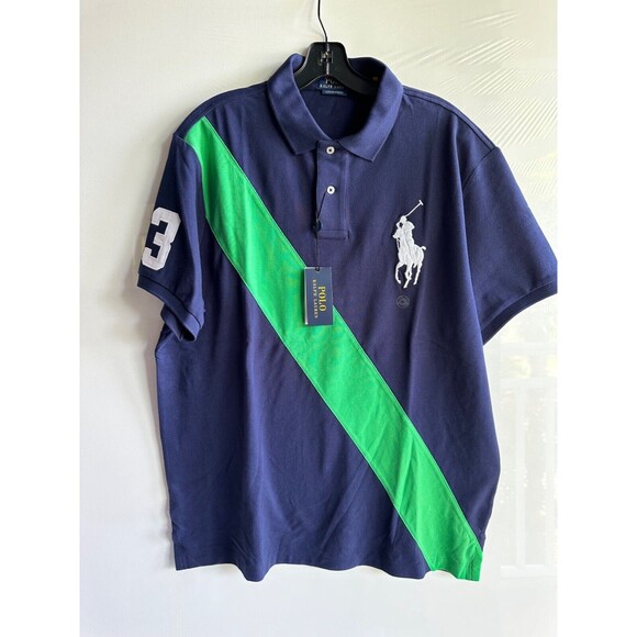 NWT Polo Ralph Lauren Men's Polo Shirt XL XXL Custom Slim Fit Big Pony Mesh new